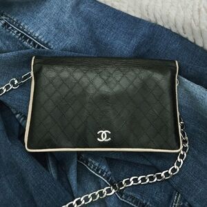 Authentic CHANEL CC WOC Crossbody, Clutch Leather Long Wallet CC Logo